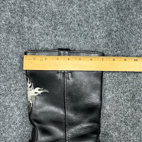 Harley Davidson Harness‎ Boots Men's Size 8 Black Leather Motorcycle Riding Pull - Picture 15 of 16